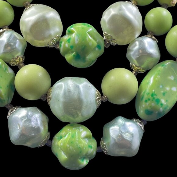 Vintage Statement Beaded Necklace Coquette Fairycore Artsy Whimsical Chunky Bold - Picture 2 of 8